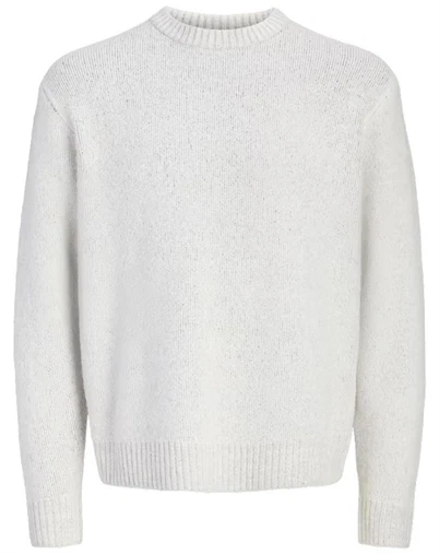 Jack & Jones - JORChamberi knit Jacquard Crew Neck - Sea Salt
